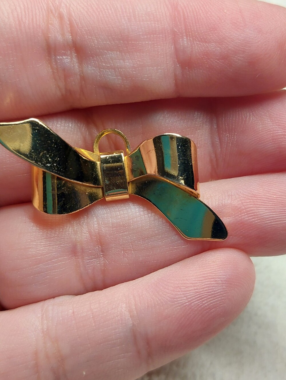 Gold Bow Pendant Necklace Charm/brooch Elegant Women's Jewelry